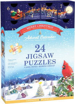 Boldog karácsonyt - Adventi naptár, 24 x 50 db mini puzzle (EUROGRAPHICS, 8924-5735)