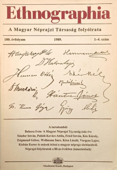 Ethnographia 1989. 100. vfolyam 1-4. szm