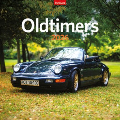 Oldtimers - Lemeznaptár - 58x29 cm - 2026