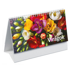 Virágok - asztali naptár 24x12,8cm - 2026