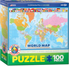Világtérkép 100 db-os gyermek puzzle (EUROGRAPHICS, 6100-1271)