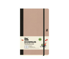 Flexbook Ecosmiles környezetbarát vonalas jegyzetfüzet mandula, 13 × 21 cm, növényi rostos papírborítóval
