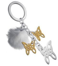 Pillangó, ezüst/arany - Kulcstartó