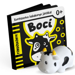 Boci kontrasztos fürdőskönyv játék figurával