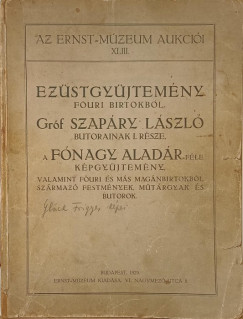 Ezstgyjtemny furi birtokbl, Grf Szapry Lszl butorainak I. rsze, a Fnagy Aladr-fle kpgyjtemny