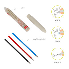 T�rk�pes, 3 sz�n� rad�rozhat� zsel�s toll (LEGAMI - STATIONERY, fekete/piros/k�k)