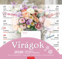 Virágok - mágneses tervezőnaptár - 22x22 cm - 2026