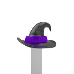 Varázssüveg, fekete/lila- Fém könyvjelző