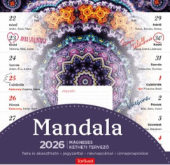 Mandala - mágneses tervezőnaptár - 22x22 cm - 2026