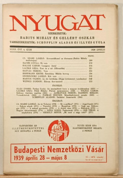 Babits Mihály (Szerk.) - Gellért Oszkár (Szerk.) - Nyugat XXXII. évf. 4. szám