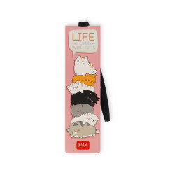 Cic�s r�zsasz�n, gumis k�nyvjelz�, (LEGAMI - STATIONERY, 17,5x4,7 cm)