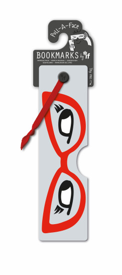 Piros szem�veges, grimaszol�s k�nyvjelz�