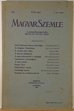 Bethlen Istv�n   (Szerk.) - Szekf� Gyula   (Szerk.) - Magyar Szemle 1933. XVIII. k�tet 4. (72.) sz�m augusztus