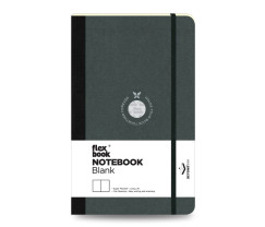 Flexbook Flex Global sima lapú jegyzetfüzet fekete, 13 × 21 cm, gumipánttal