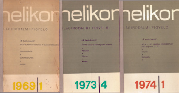 Hopp Lajos (szerk.) - 3 db Helikon Irodalmi Figyel�: 1969/1. + 1973/4. + 1974/1.