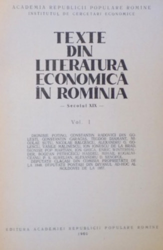 Texte din literatura economica in rominia