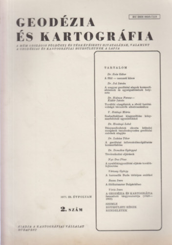 Dr. Jo Istvn  (szerk.) - Geodzia s Kartogrfia 1977/2. szm