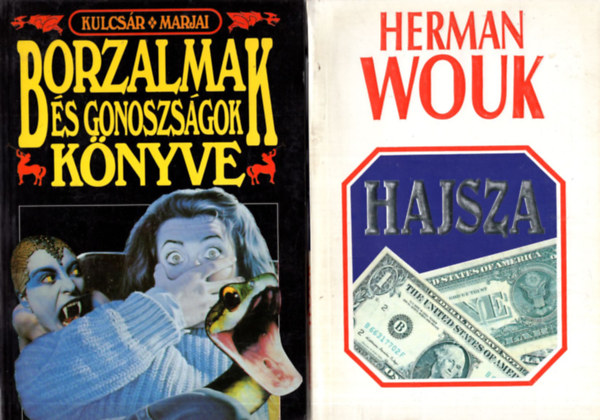 2 db Krimi ( egy�tt ) 1. Hajsza I. k�tet ,  2. Borzalmak �s gonoszs�gok k�nyve