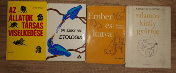 Dr. Szky Pl, Adolf Remane Konrad Lorenz - 4 etolgival kapcsoolatos knyv: Az llatok trsas viselkedse, Etolgia, Salamon kirly gyrje, Ember s kutya