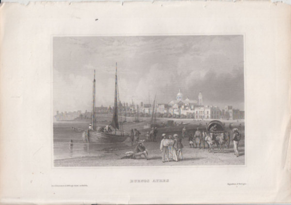 Buenos Ayres (Buenos Aires, Argentna fvrosa, Dl-Amerika) (16x23,5 cm lapmret eredeti aclmetszet, 1856-bl)