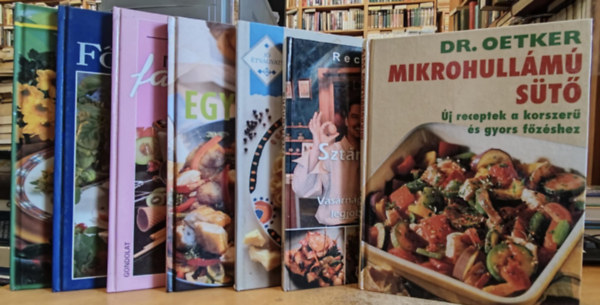 Dr. Oetker, Frank Jlia, Virgh Ursula, Korpdi Pter, Molnr Zoltn, Tari Zsuzsanna Szcs Lszl - 7 db Szakcsknyv: Recept klub 4; Mikrohullm st; Nagy fagylaltosknyv; Hera fzknyv; Knorr szakcsknyv; Gyors & finom tsztk; Kreatv konyha: Egytltelek
