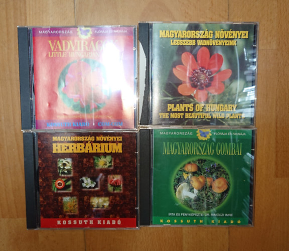 4 CD-Rom Magyarország élővilágáráról: Vadvirágok, Magyarország gombái, Magyarország növényei - Herbárium, Plants of Hunngary, Magyarország vadnövényei