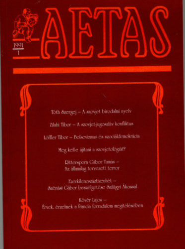 Deák Ágnes (szerk.) - Aetas 1991/1- Történettudományi folyóirat