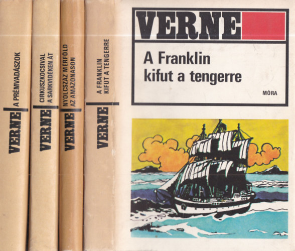 Verne Gyula Jules Verne - 4 db. Verne Gyula mű: A prémvadászok + Cirkuszkocsival a sarkvidéken át + Nyolcszáz mérföld az Amazonason + A Franklin kifut a tengerre
