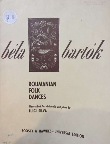 Bartók Béla Luigi Silva - Bela Bartók - Roumanian folk dances - Transcribed for violocello und piano