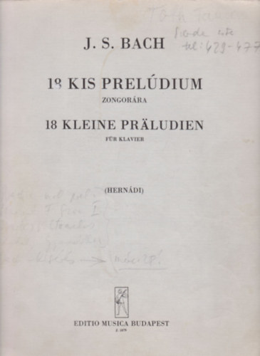 Johann Sebasian Bach - 18 kis preldium zongorra (magyarz jegyzetekkel)