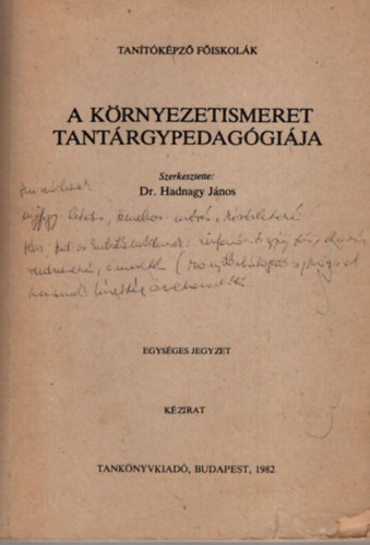 A krnyezetismeret tantrgypedaggija