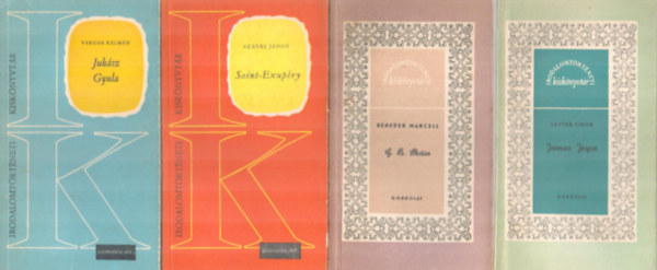 Benedek Marcell, Sz�vai J�nos, Vargha K�lm�n Lutter Tibor - 4 db Irodalomt�rt�neti kisk�nyvt�r ( James Joyce, G.B. Shaw, Saint-Exup�ry, Juh�sz Gyula )