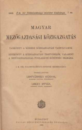 Magyar mezőgazdasági közigazgatás