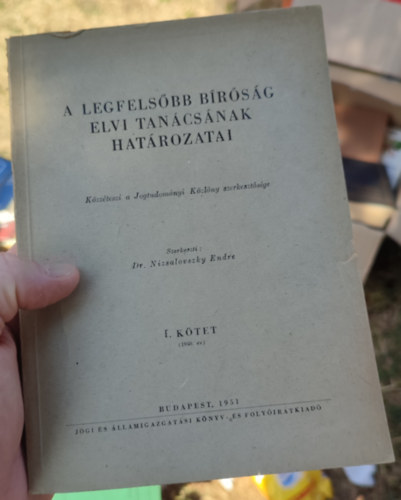 Dr. Nizsalovszky Endre - A legfelsbb brsg elvi tancsnak hatrozatai I.