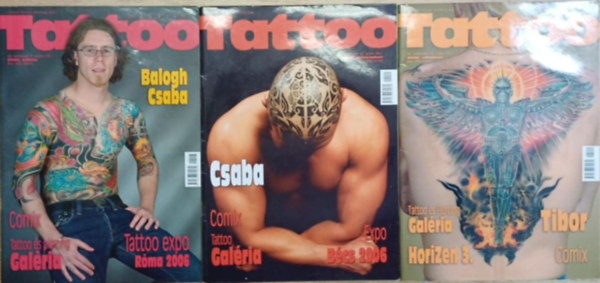 Horányi Krisztián (főszerk.) - 3 db Tattoo magazin: 2006. július, október, december