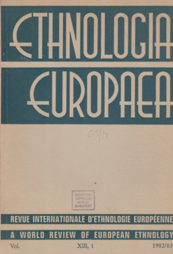 Ethnologia Europaea Vol. XIII. 1 1982/83
