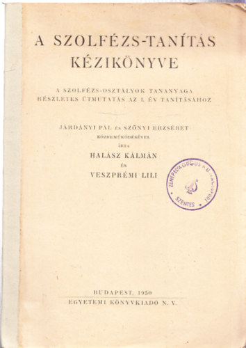 Veszprmi Lili Halsz Klmn - A szolfzs-tants kziknyve