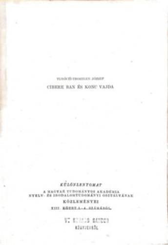 Tur�czi-Trostler J�zsef - Cibere B�n �s Konc vajda