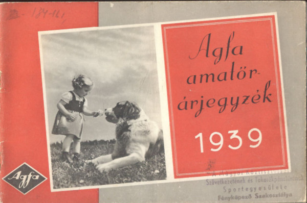 Agfa amatőr árjegyzék 1939.