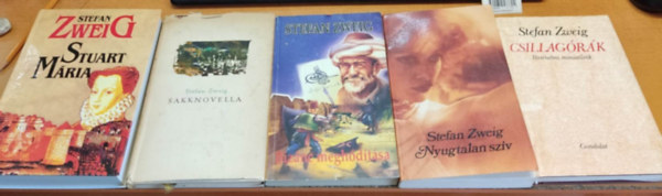 Stefan Zweig - 5 db Stefan Zweig kötet (címek a terméklapon, saját fotó)