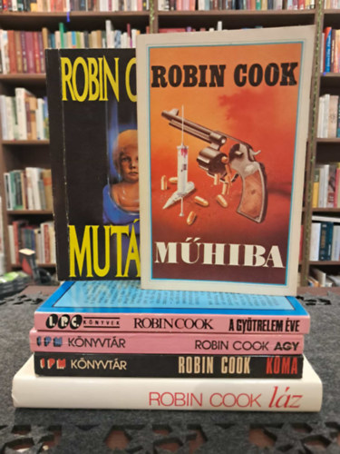 Robin Cook - 6 db Robin Cook k�tet, K�NYVMENT� AJ�NLAT: Mut�ci�, M�hiba, A gy�trelem �ve, K�ma, Agy, L�z