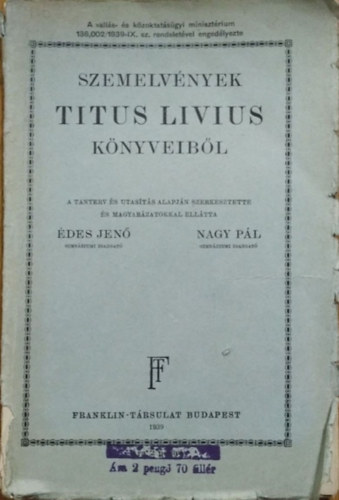 Titus Livius - �des Jen� - Nagy P�l - Szemelv�nyek Titus Livius k�nyveib�l