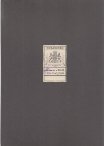 Ex Libris - Josika L.B. de Branyitska (eredeti nyomat)