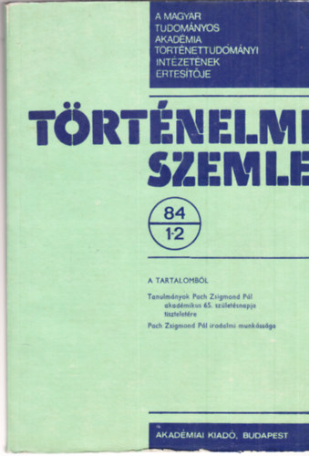 T�rt�nelmi szemle 1984/1-2. sz�m