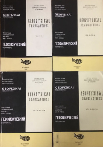 Geofizikai közlemények - Geophysical transactions - több nyelvű (1989 -1991) 4 kötet
