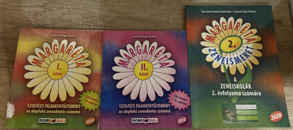 Horv�th Istv�nn� Smid Anna, L�z�rn� Nagy Andrea - 3 db-os szolf�zs �s zeneismeret csomag - Margar�ta szolf�zs feladatgy�jtem�ny I. �s II. k�tete + Margar�ta zeneismeret tank�nyv a 2. �vfolyam sz�m�ra