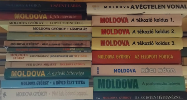 23db Moldova Gy�rgy k�tet:  -  A Szent labda  -  �jf�li naps�t�s  - Lopni tudni kell  -  L�mpal�z  -  Az ide�lis hadifogoly  - Akit a m�zsa fen�ken cs�olt - A k�mfor akci� - A besz�l� diszn� - Per K�d�r s�rj��rt - A gy�v�k b�
