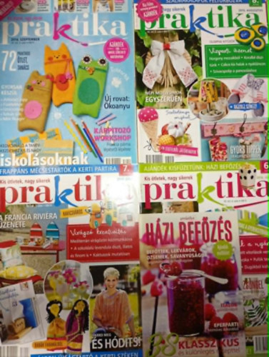 4 db. Praktika Magazin - 2016.j�n. - 6. sz�m, 2016.j�l. 7. sz�m, 2016.aug. 8. sz�m, 2016.szept. 9. sz�m (szab�s-varr�s-k�t�s-hobby-lak�sdivat-k�zimunka)