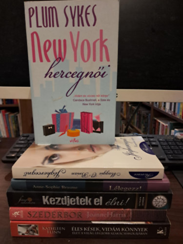 Maggie O'Brian, Plum Sykes, Róbert Katalin, Joanne Harris, Kathleen Flinn Anne-Sophie Brasme - 6 db-os szórakoztató irodalom KÖNYVMENTŐ AJÁNLAT: Lélegezz! +Jéghercegnő +New York hercegnői +Kezdjetek el élni! +Szederbor +Éles kések, vidám könnyek (Élet a világ legjobb szakácsiskolájában)