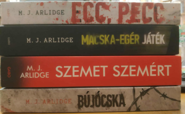 M. J. Arlidge - 4 db M. J. Arlidge: Ecc, Pecc + Macska-eg�r j�t�k + Szemet szem�rt + B�j�cska